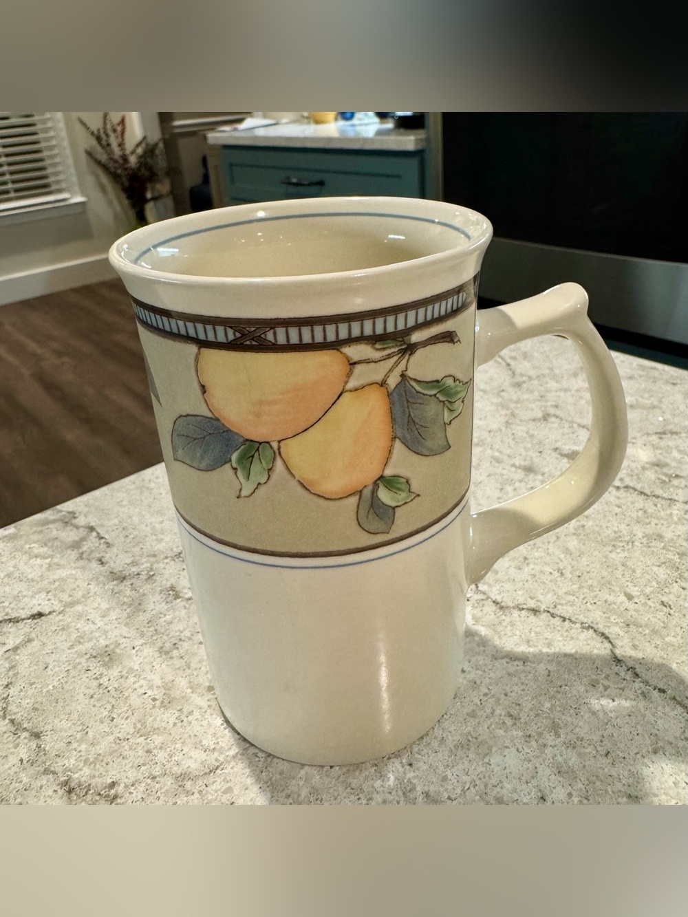 (1) Mikasa Garden Harvest Intaglio Tall Cappuccino Mug 4 7/8” CAC29
